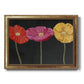 Contemporary poppy flower artwork printed on canvas in an ornate vintage gold frame.