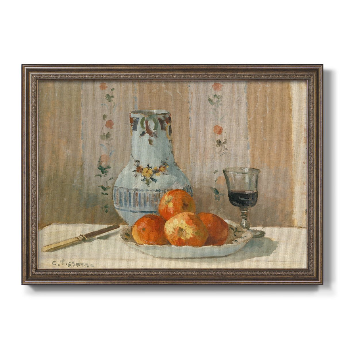 Still Life with Apples and Pitcher Premium Framed Canvas- Ready to Hang