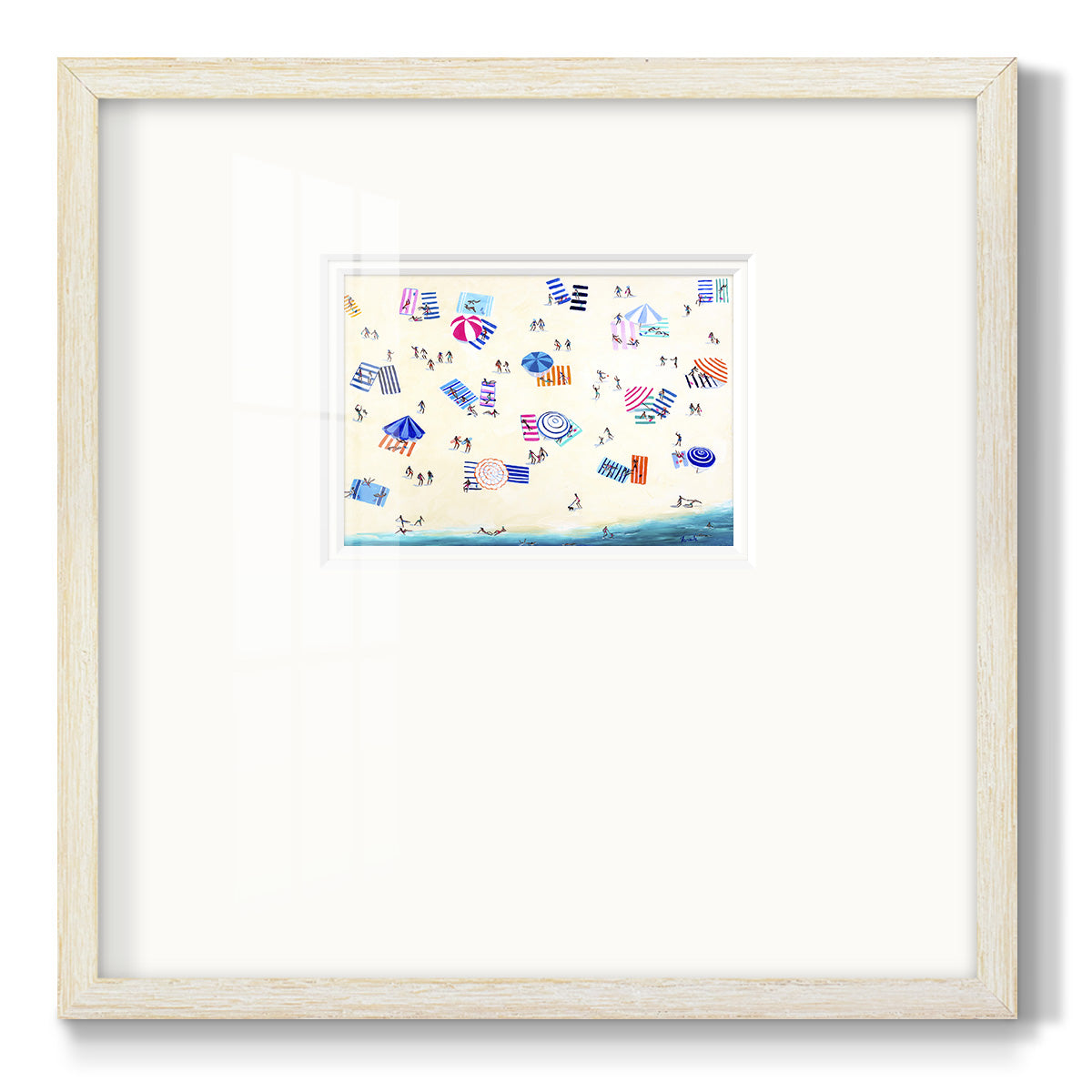 Colorful Beach- Premium Framed Print Double Matboard