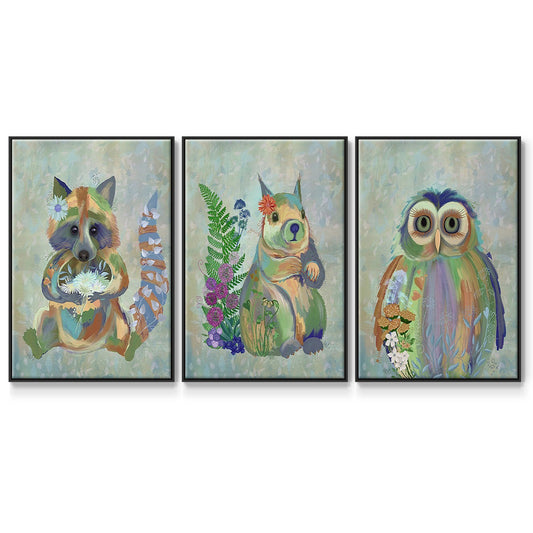 Fantastic Florals Owl - Floater Framed Canvas Set