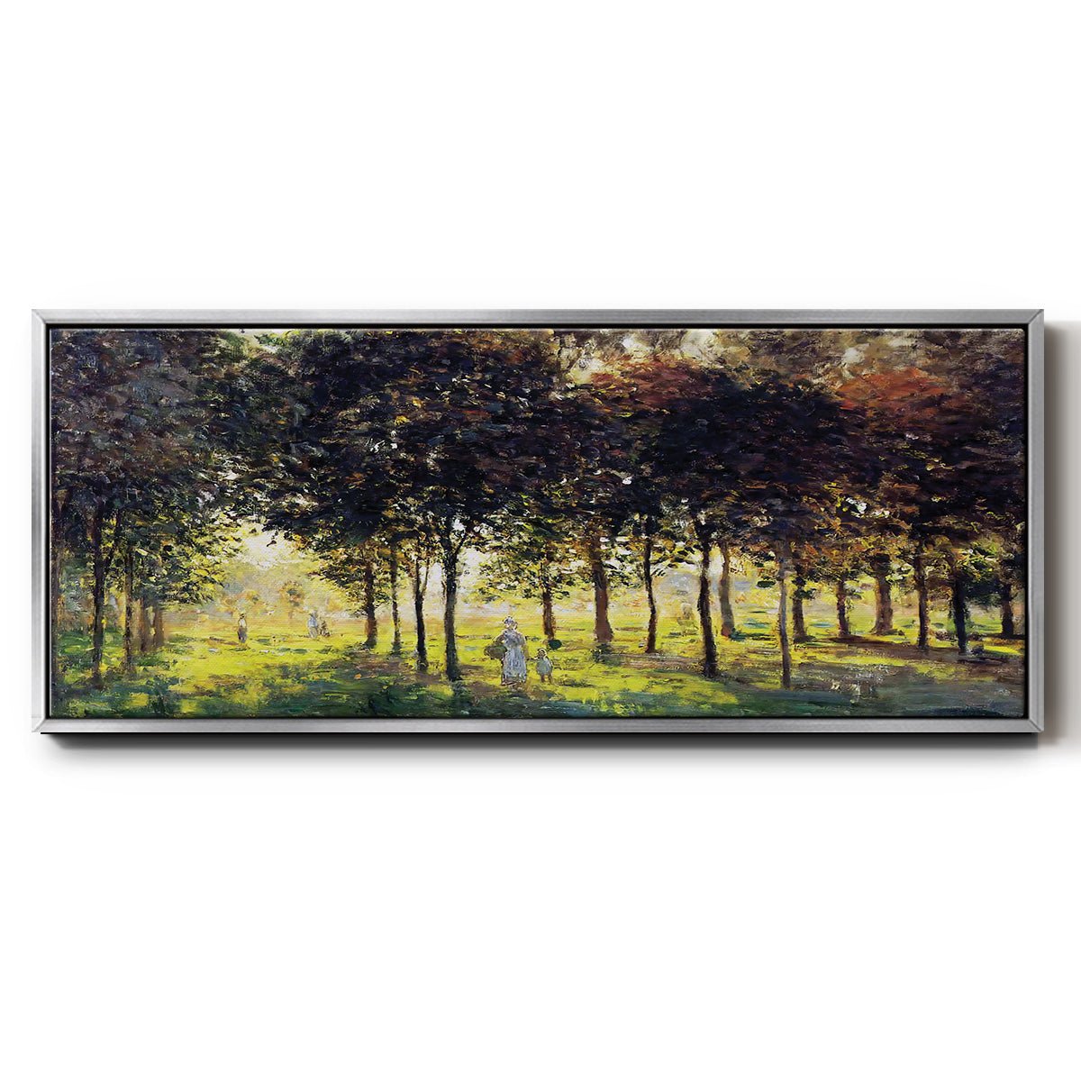 The Promenade at Argenteuil, Sunset, 1874 - Floater Framed Canvas Print