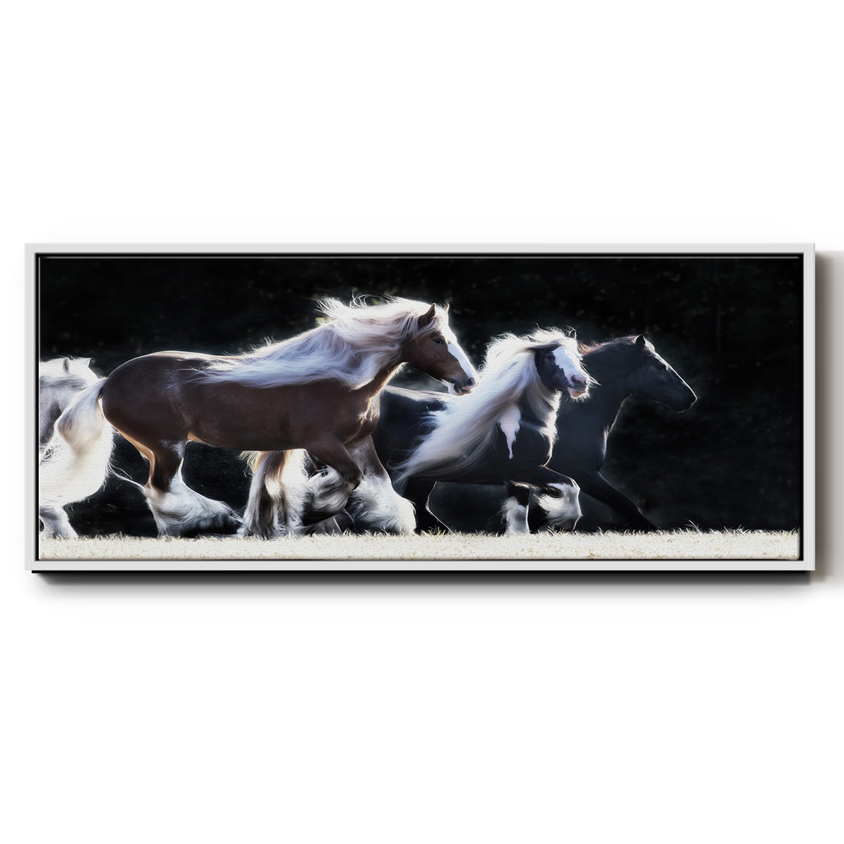 Horse Motion X - Floater Framed Canvas Print