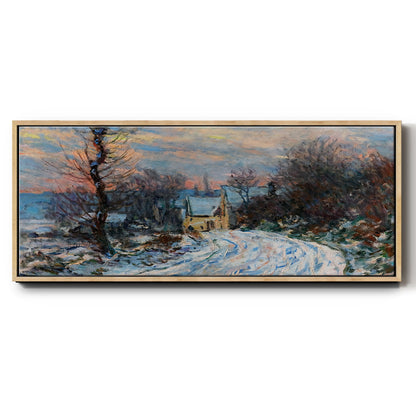 Road to Giverny in Winter, 1885 - Floater Framed Canvas Print