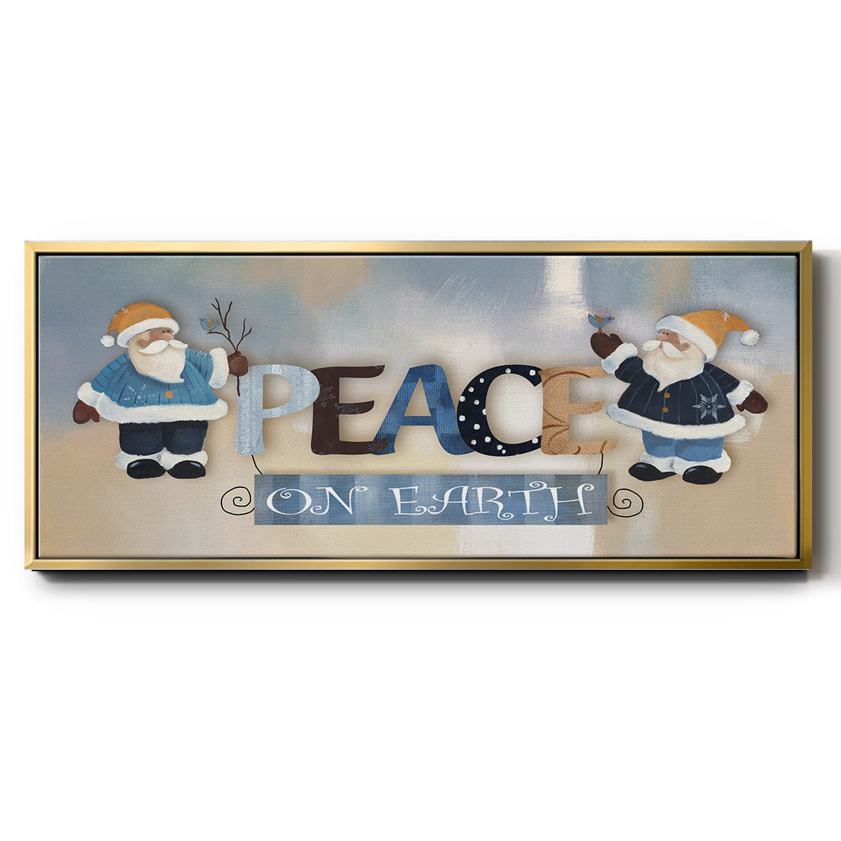 Santa Peace - Floater Framed Canvas Print