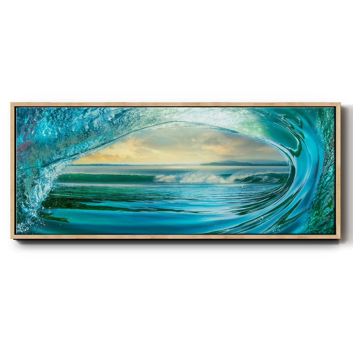 Big Wave - Floater Framed Canvas Print