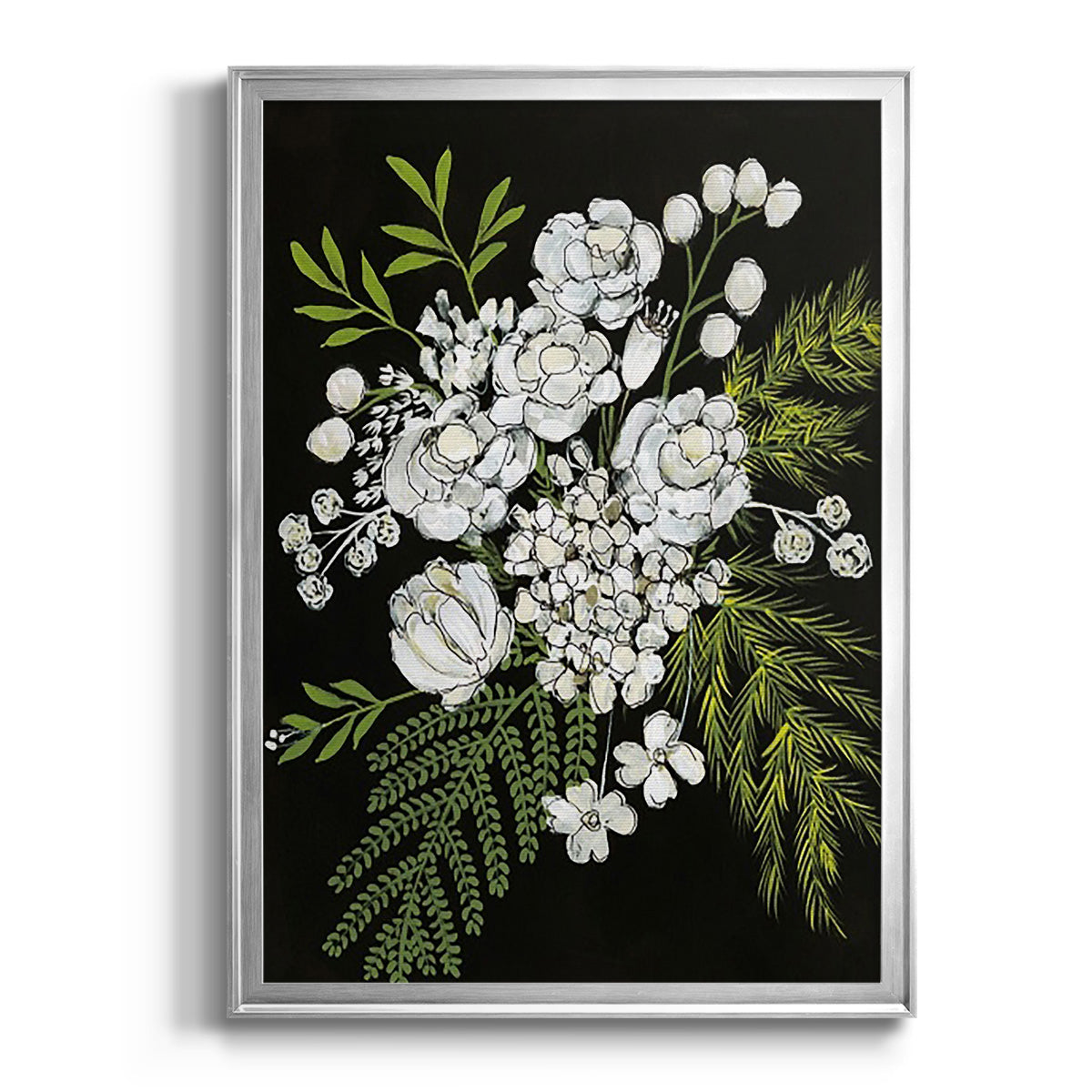 Alabaster Bouquet I - Modern Framed Canvas Print