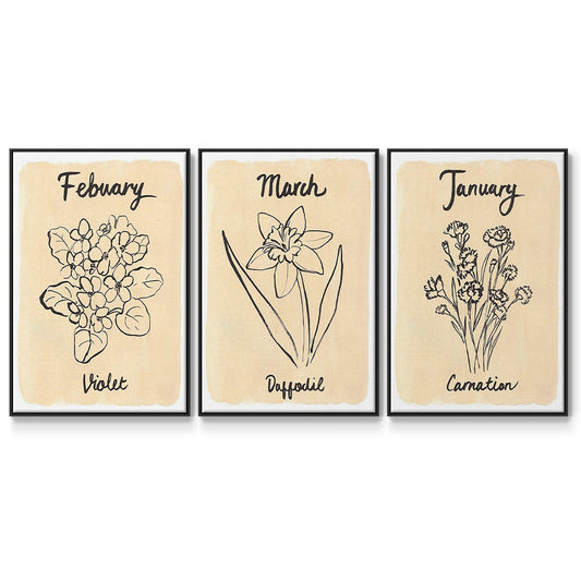 Birth Month I - Floater Framed Canvas Set