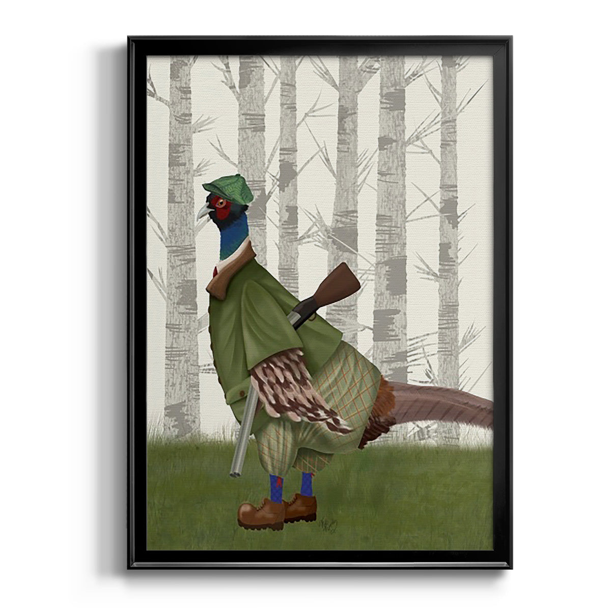 Pheasant Shooting Party 1 - Modern Framed Canvas Print