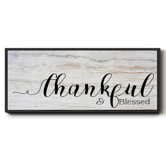 Thankful & Blessed - Floater Framed Canvas Print