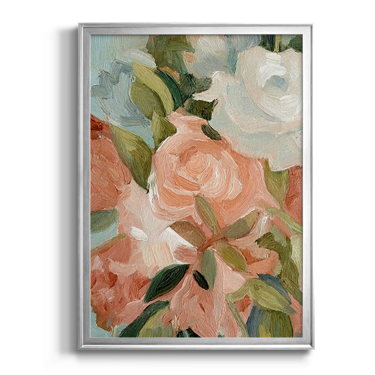 Bouquet Scatter III - Modern Framed Canvas Print