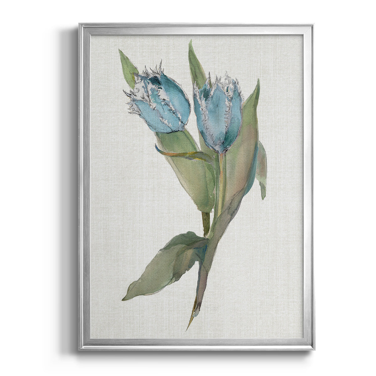 Blue Tulip Picks II - Modern Framed Canvas Print