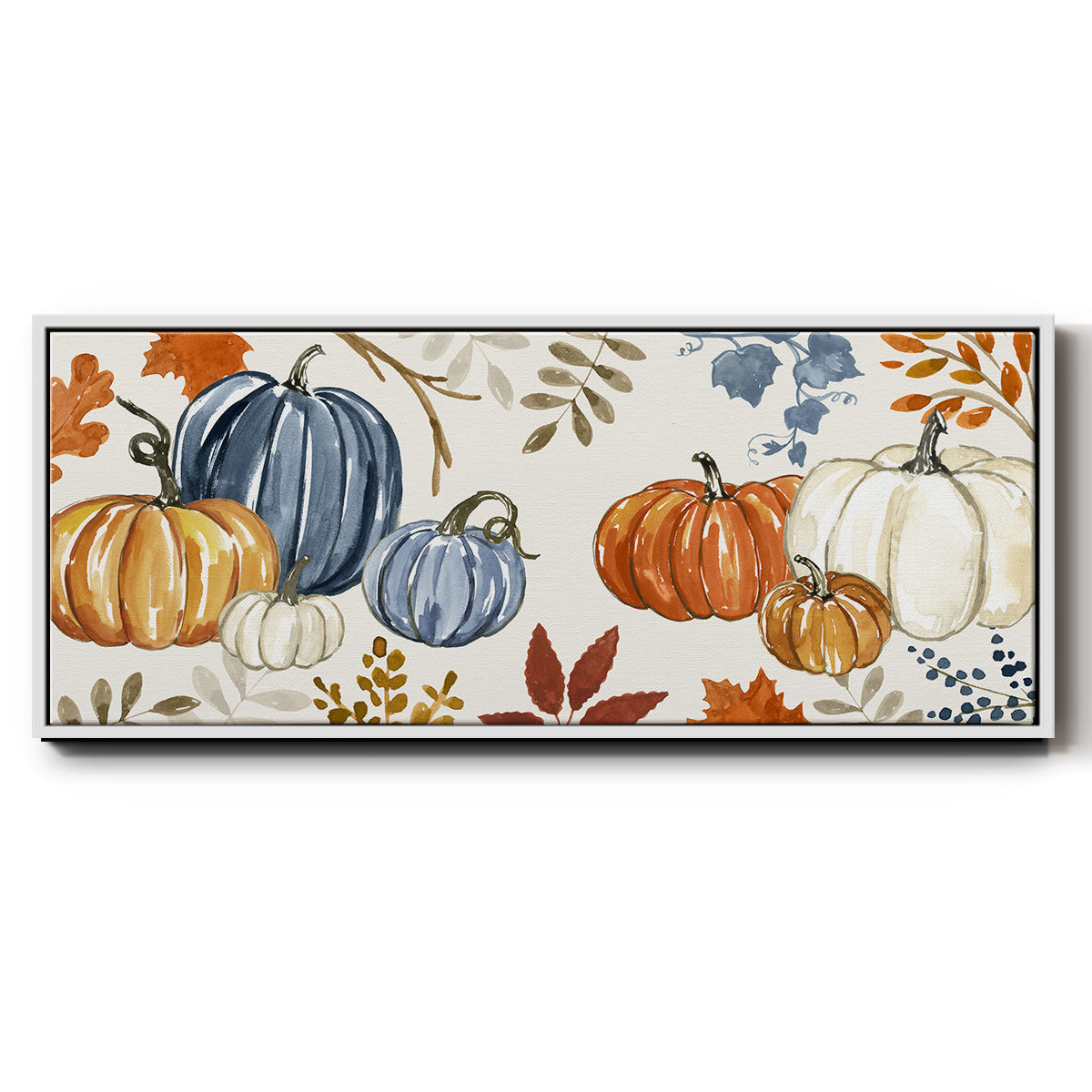Autumn Pumpkins - Floater Framed Canvas Print