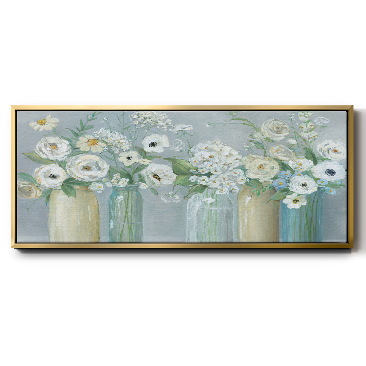 Blooming Meadow Beauties - Floater Framed Canvas Print