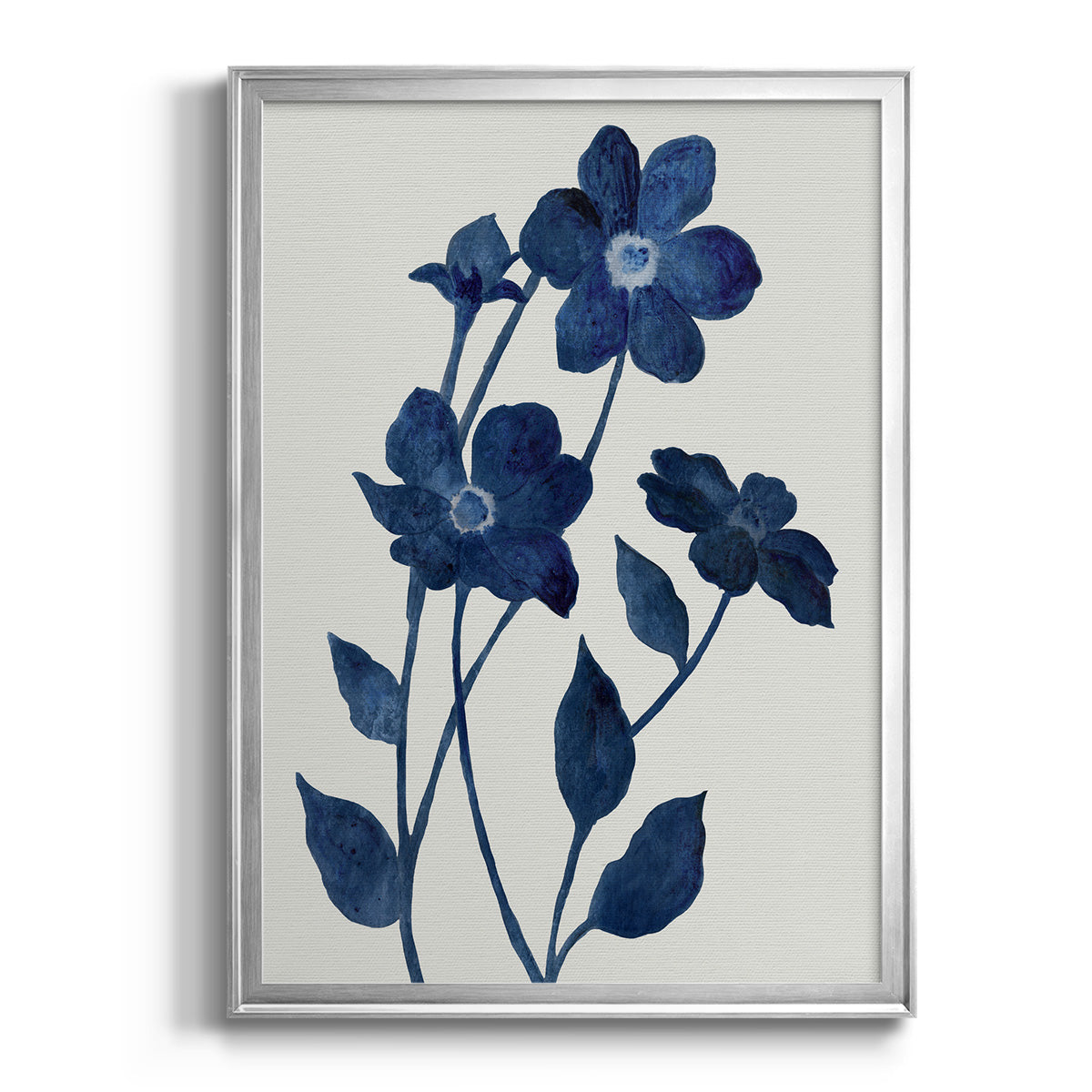 Indigo Bloom II - Modern Framed Canvas Print