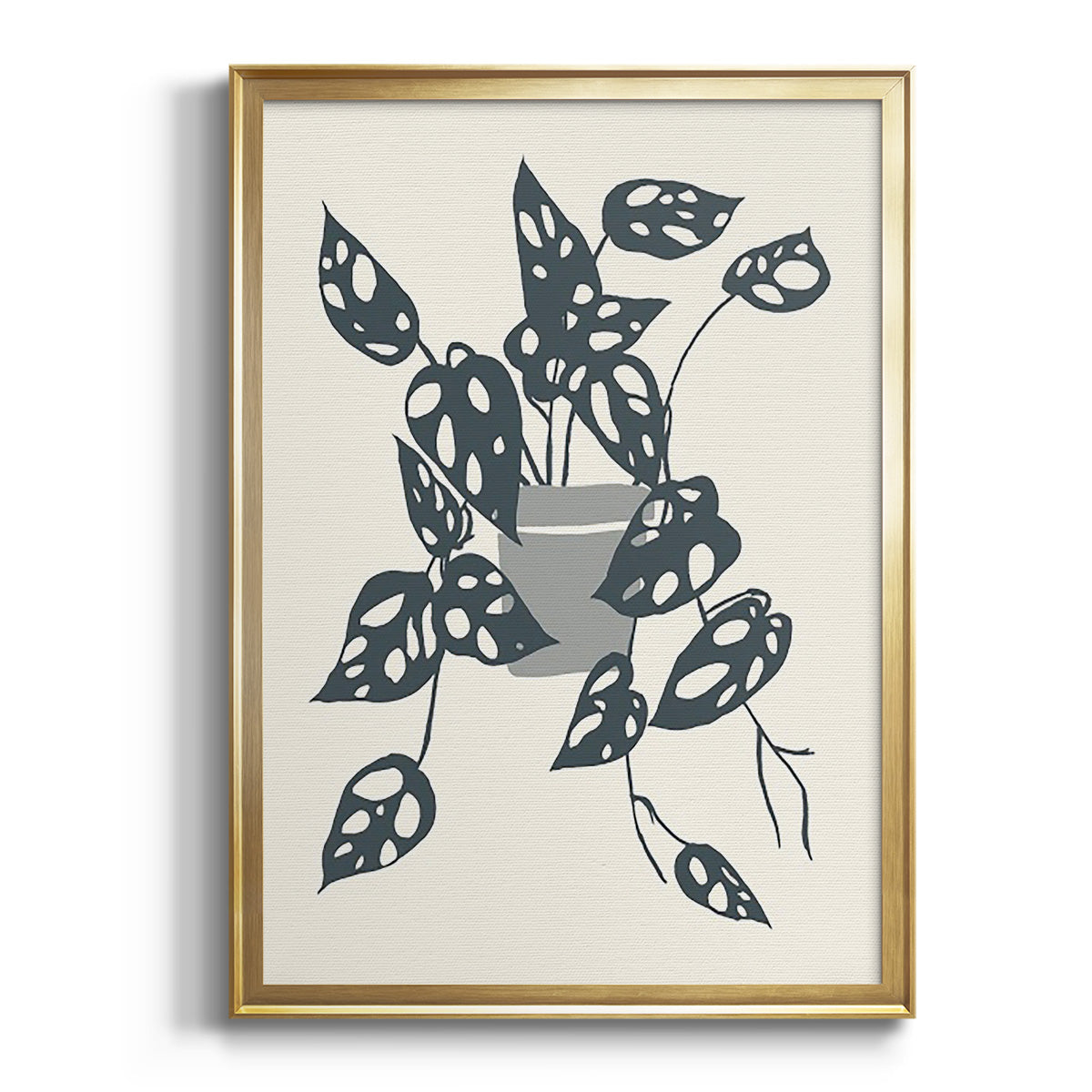 Growing Leaves IV - Modern Framed Canvas Print