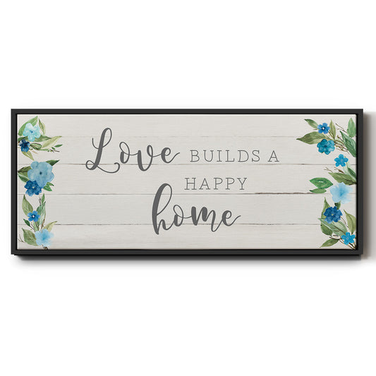 Love Builds - Floater Framed Canvas Print
