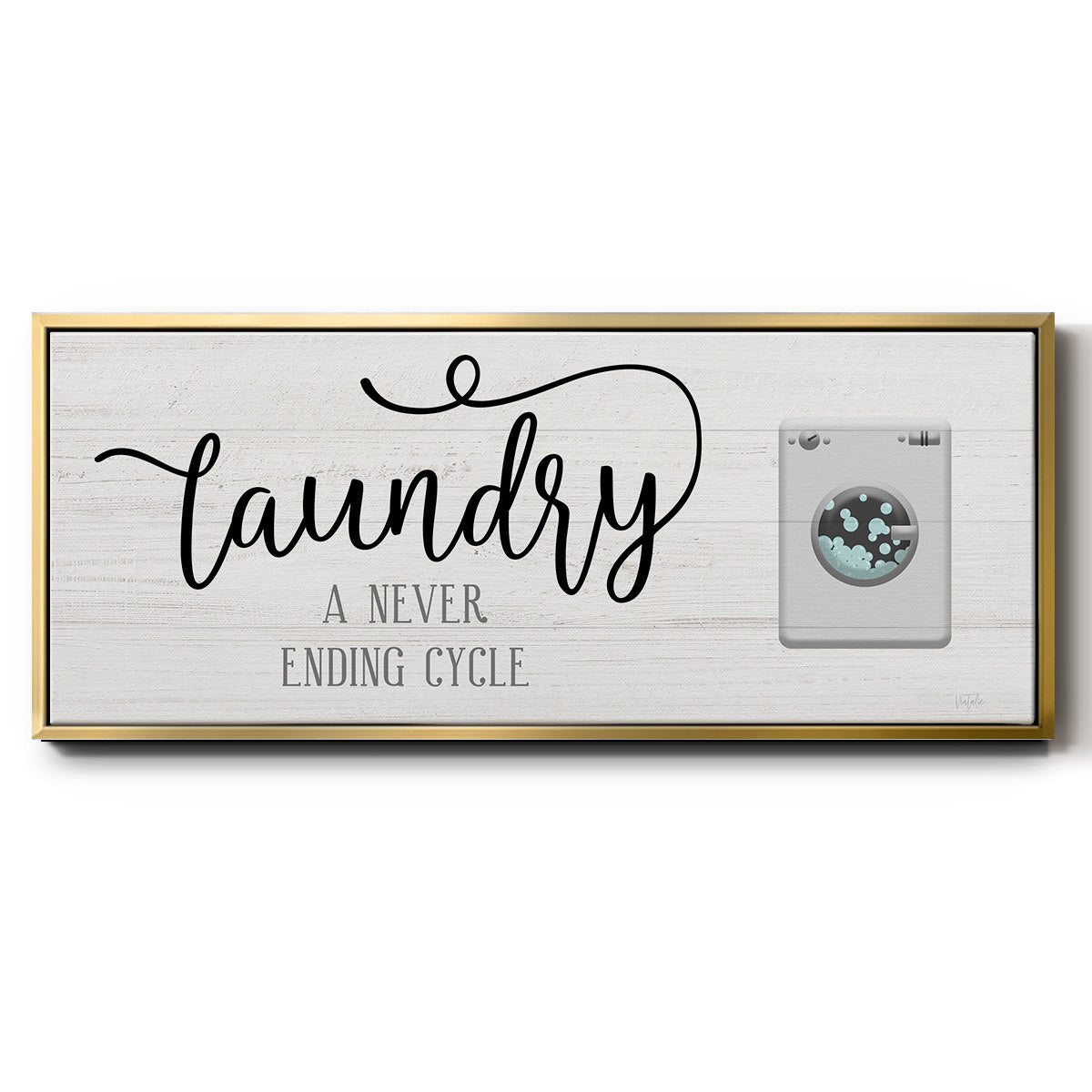 Never Ending Laundry - Floater Framed Canvas Print