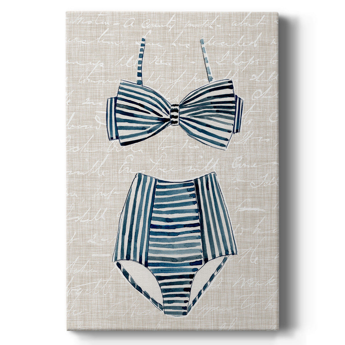 Vintage Swimming IV Premium Gallery Wrapped Canvas - Ready to Hang