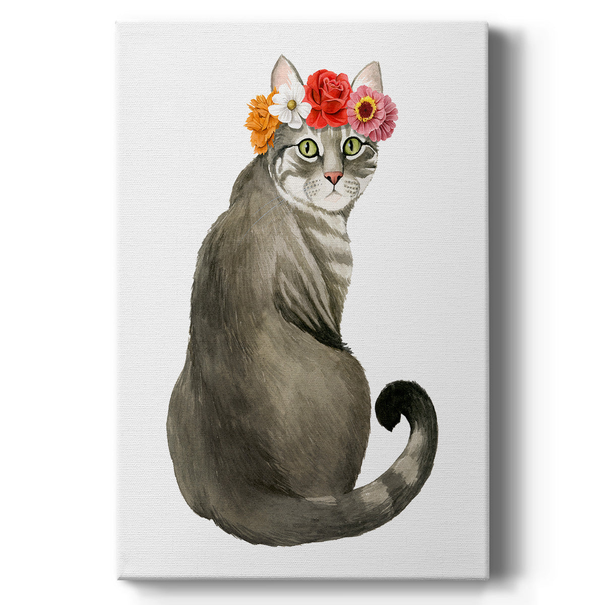 Flower Crown Cats I Premium Gallery Wrapped Canvas - Ready to Hang