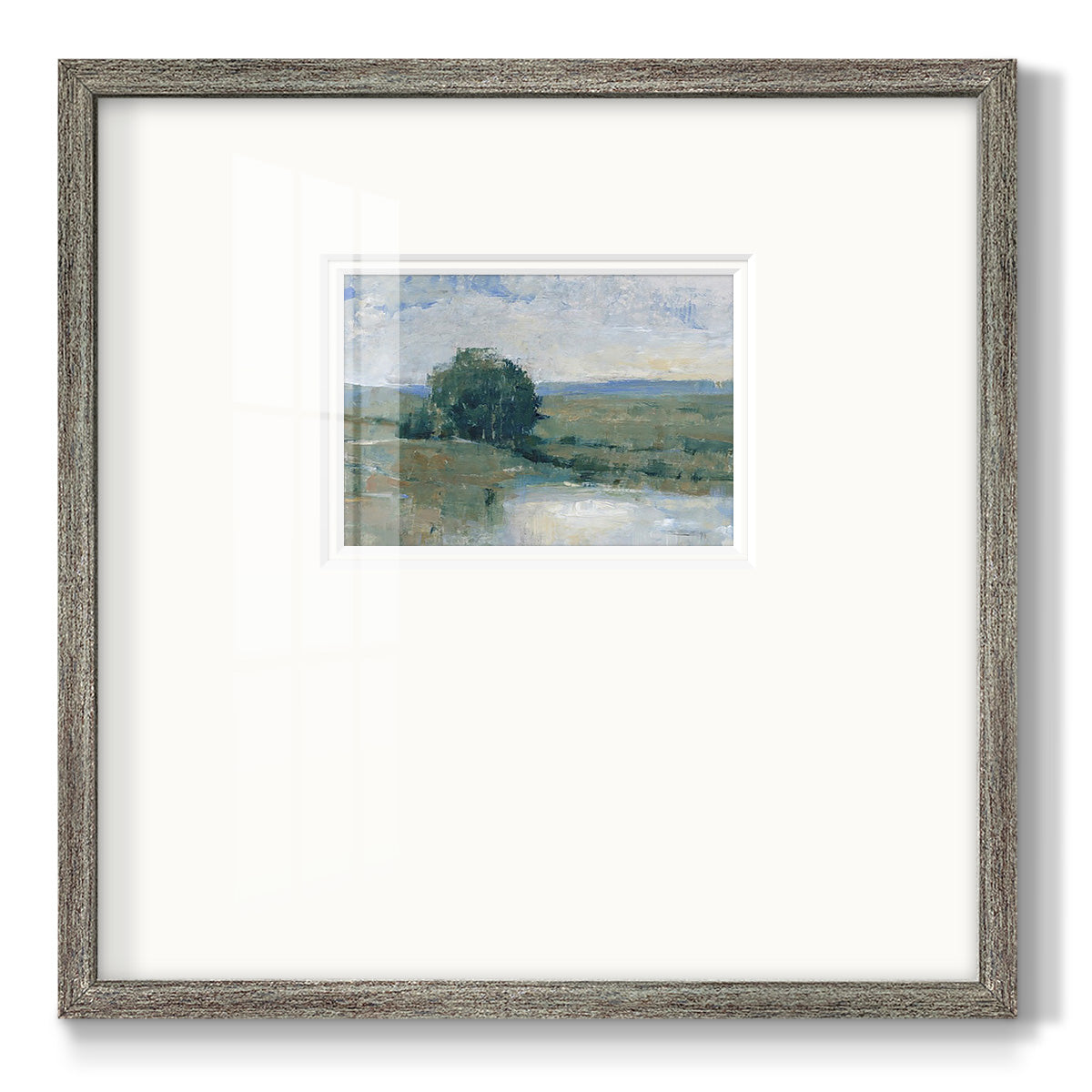 Riverbank Impression I Premium Framed Print Double Matboard