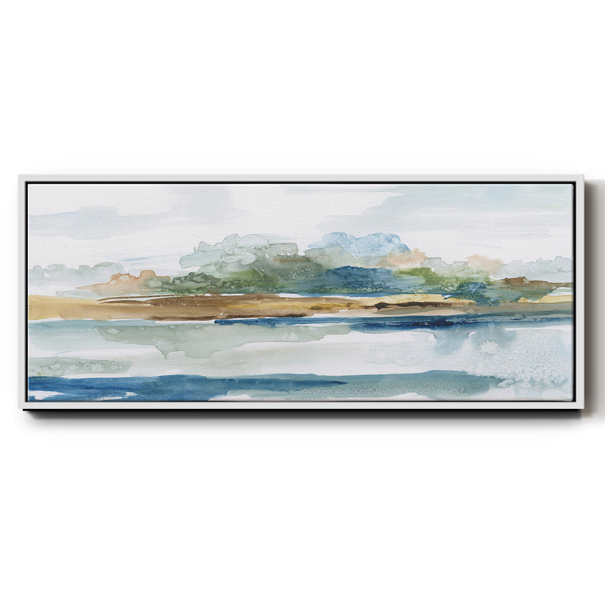 Blue Solace - Floater Framed Canvas Print