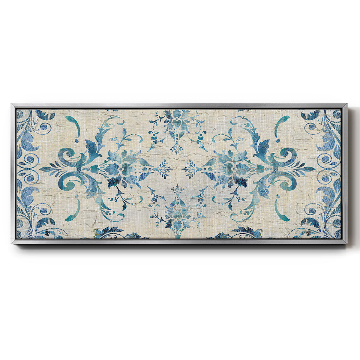 Border Damask - Floater Framed Canvas Print