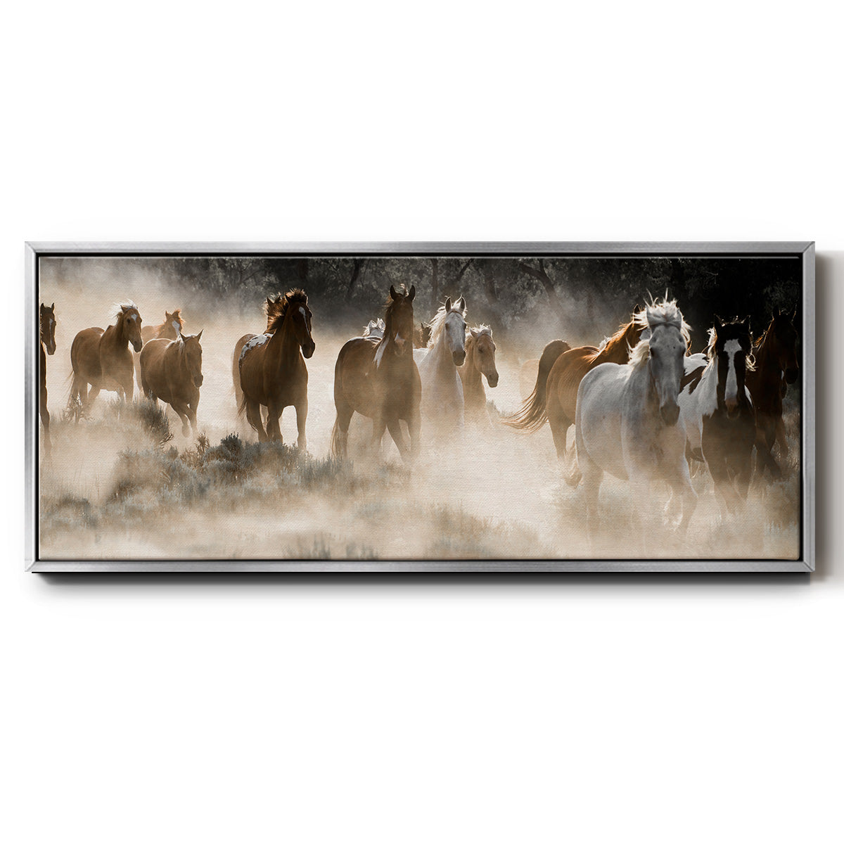 Kickin' Up Dust - Floater Framed Canvas Print