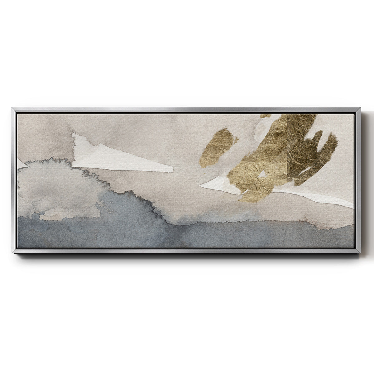 Watercolor with Gold I - Floater Framed Canvas Print