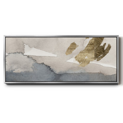 Watercolor with Gold I - Floater Framed Canvas Print