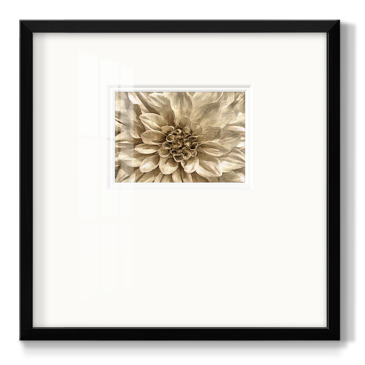 Neutral Wall Flower I Premium Framed Print Double Matboard