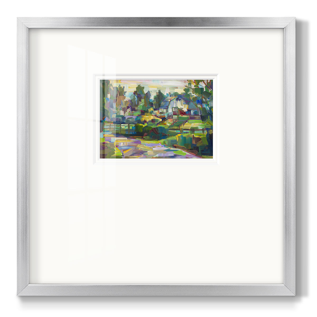 White Barn - Double Matboard Framed Print