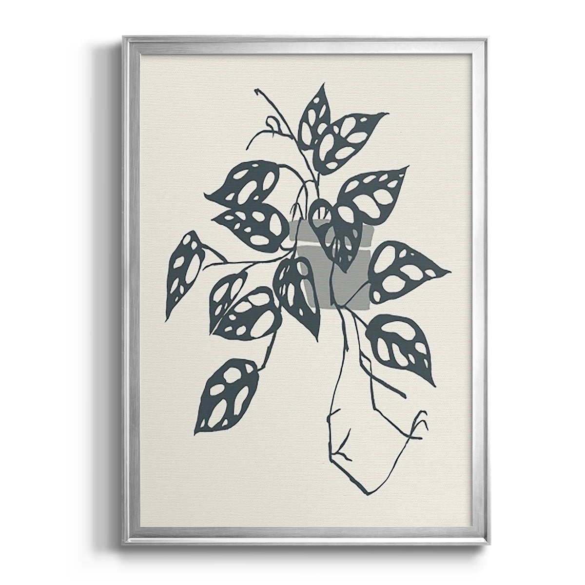 Growing Leaves III - Modern Framed Canvas Print