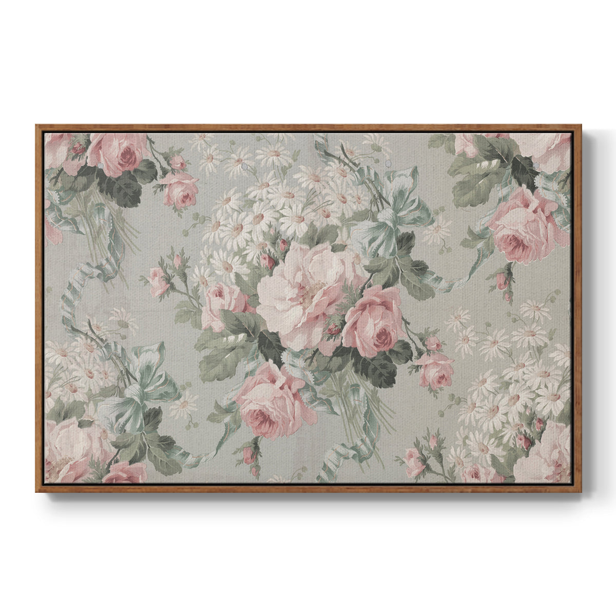 Vintage Abstract Print XIV - Floater Framed Canvas Print