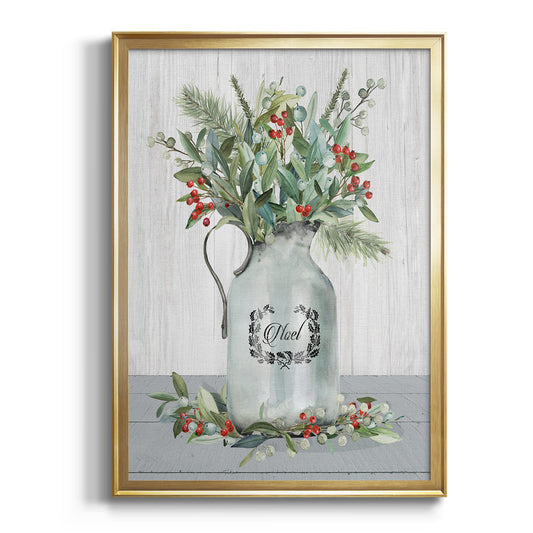 Farmhouse Christmas Noel - Modern Framed Canvas Print