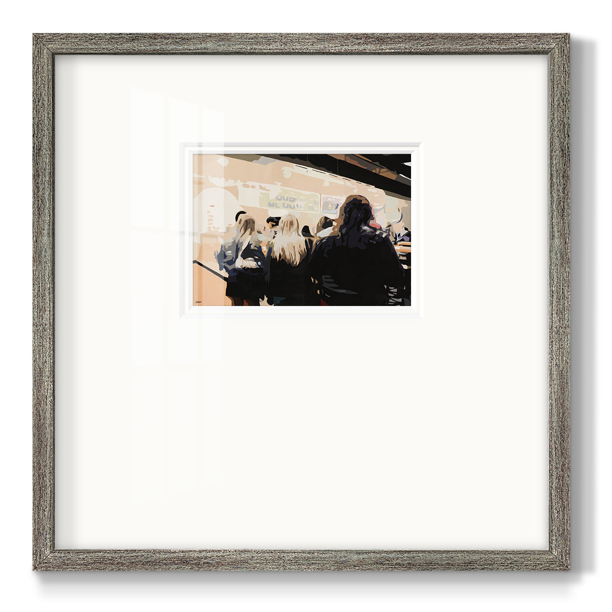 Late Night Queue - Double Matboard Framed Print