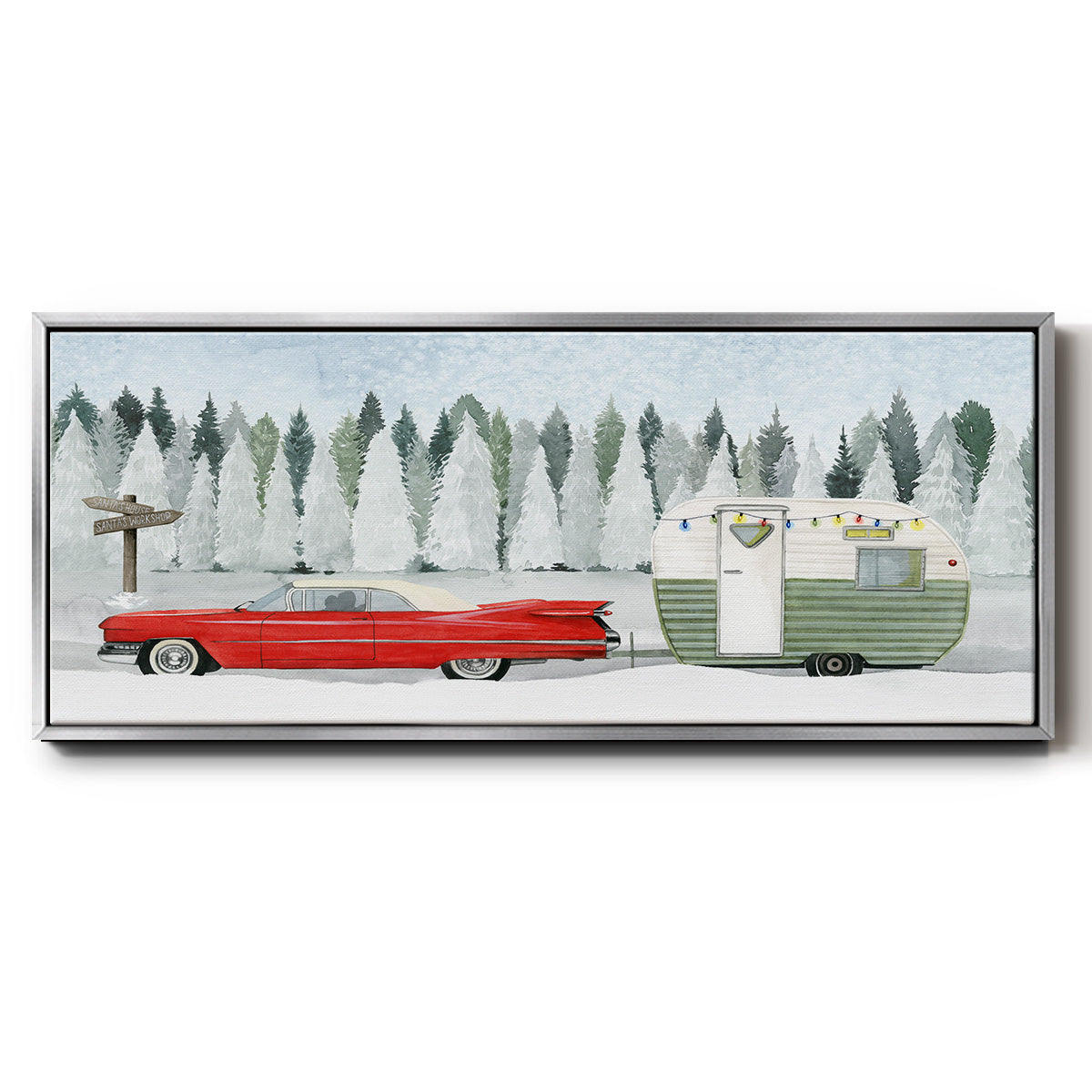 Holiday Roadtrip I - Floater Framed Canvas Print