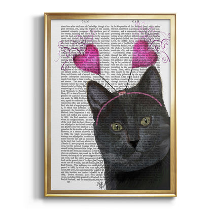 Black Cat Valentines - Modern Framed Canvas Print