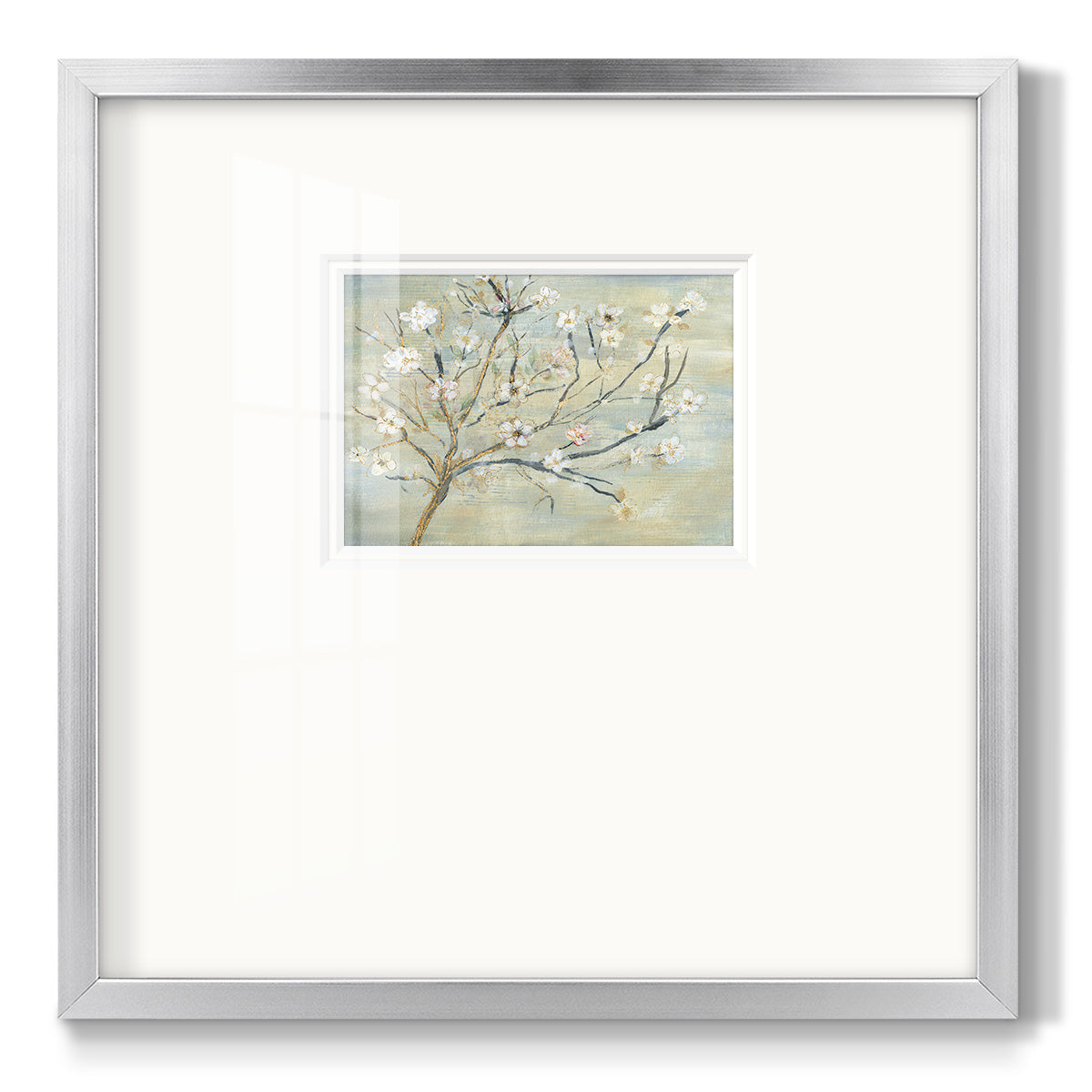 Blossoms & Spring Rain Premium Framed Print Double Matboard