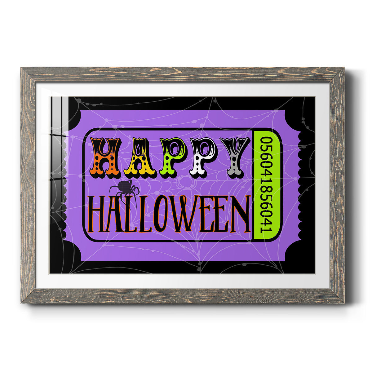 Happy Halloween Ticket - Barnwood Framed Art Print