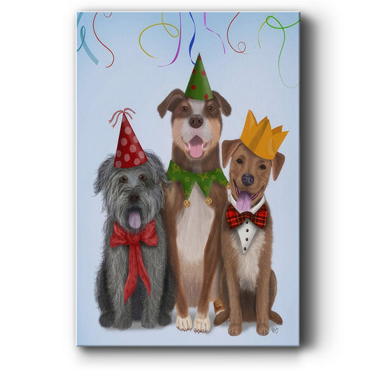 Christmas Party Mutts - Canvas Art Print