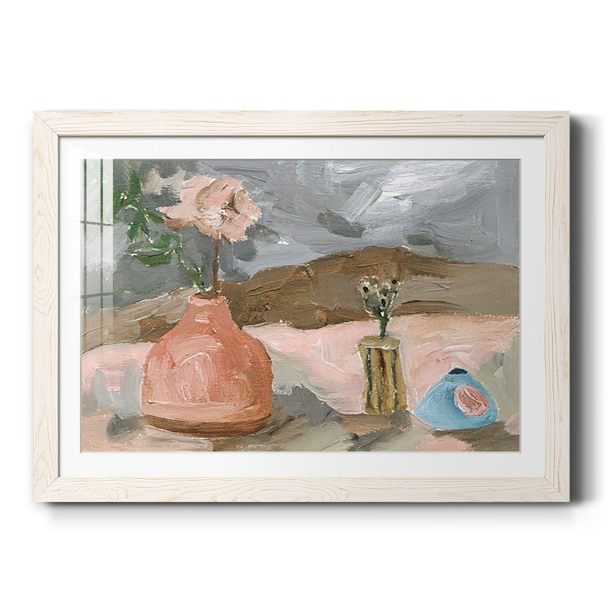Vase of Pink Flowers I - Barnwood Framed Art Print
