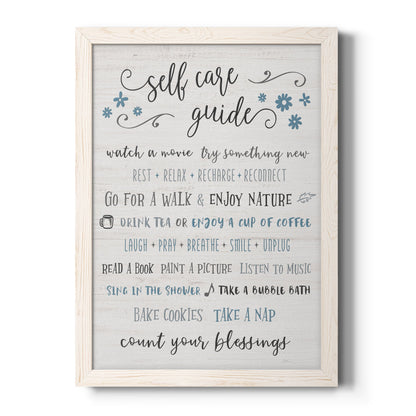 Guide to Self Care - Premium Canvas Framed in Barnwood - Ready to Hang