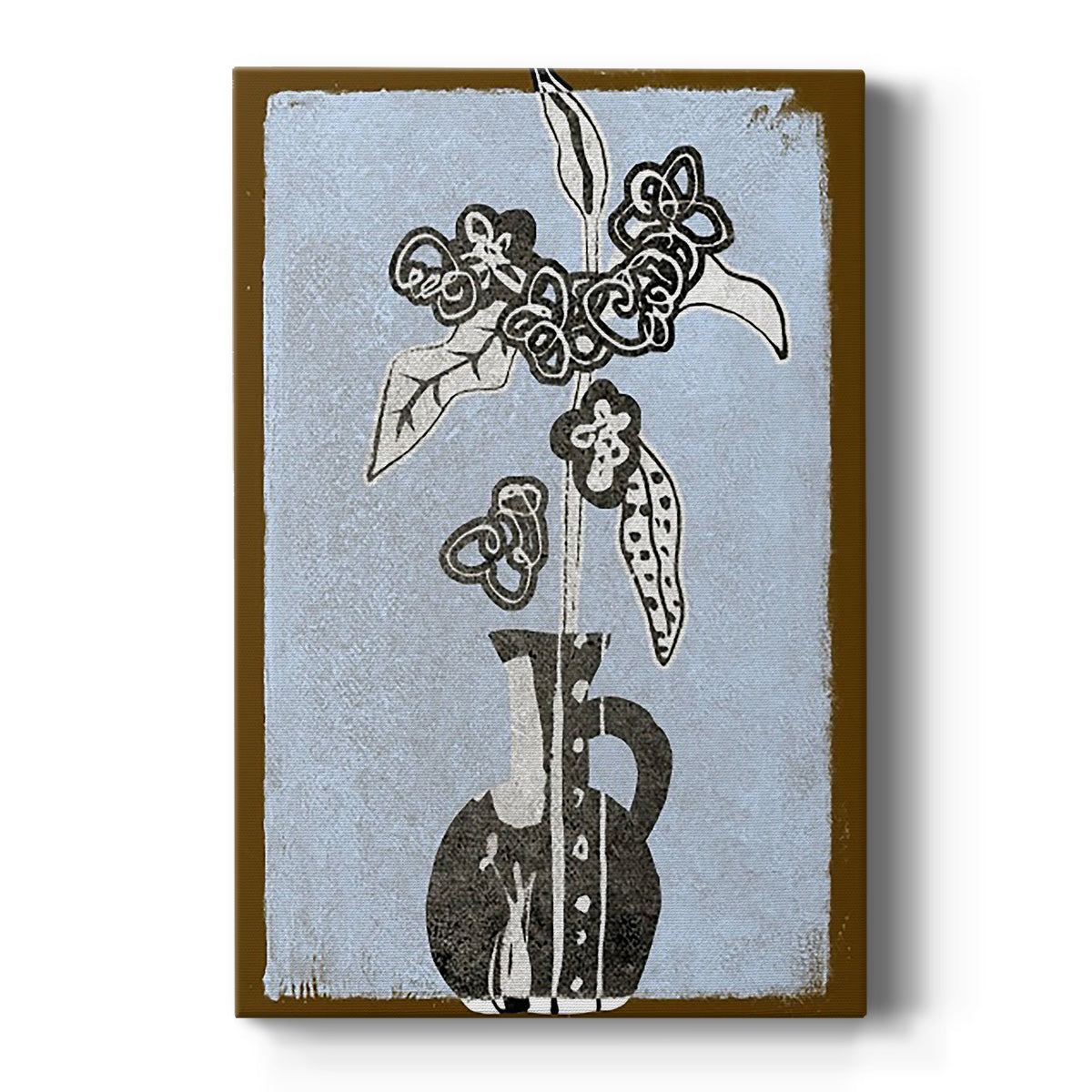 Graphic Flowers in Vase I Premium Gallery Wrapped Canvas - Ready to Hang