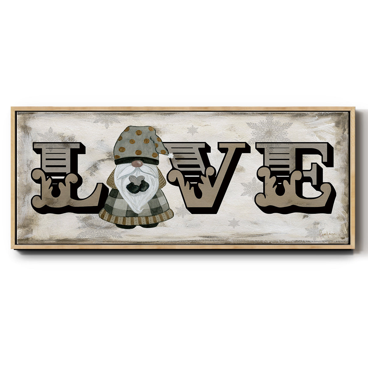 Winter Wonderland Friend Love - Floater Framed Canvas Print