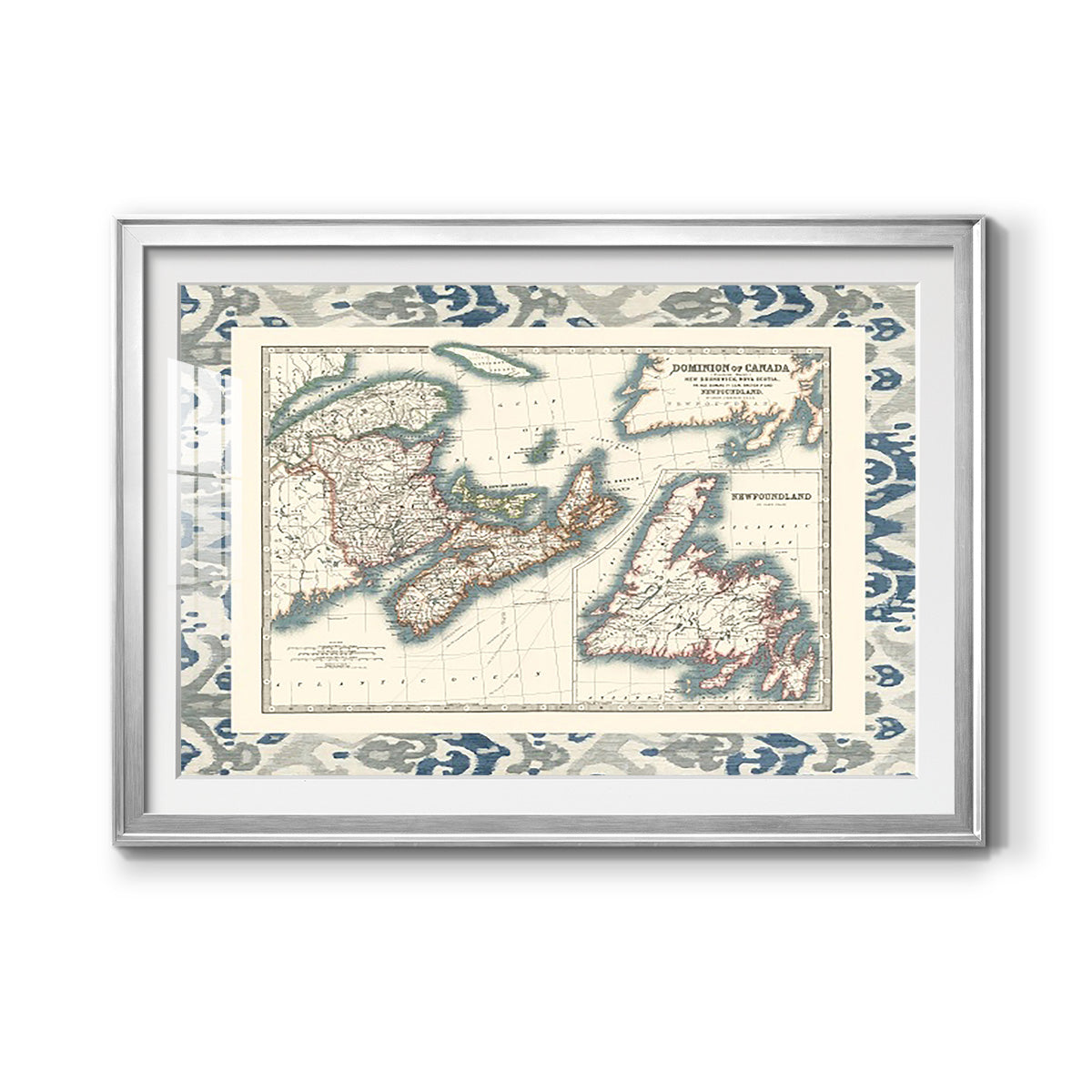 Bordered Map of Canada - Modern Framed Art Print