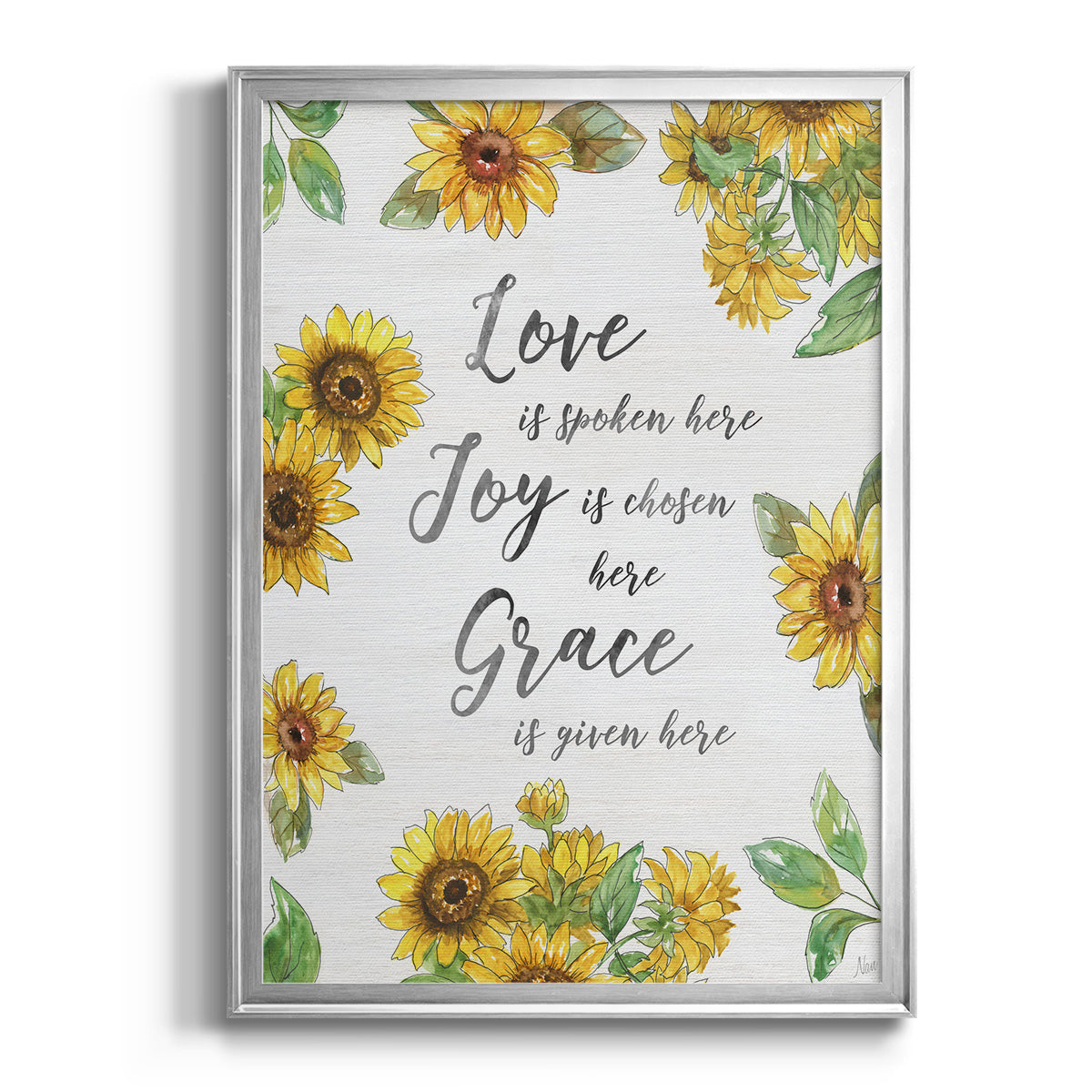 Grace Given Here - Modern Framed Canvas Print