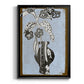 Graphic Flowers in Vase II - Modern Framed Canvas Print