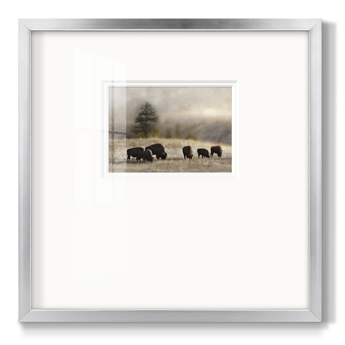Ridge Grazing - Double Matboard Framed Print