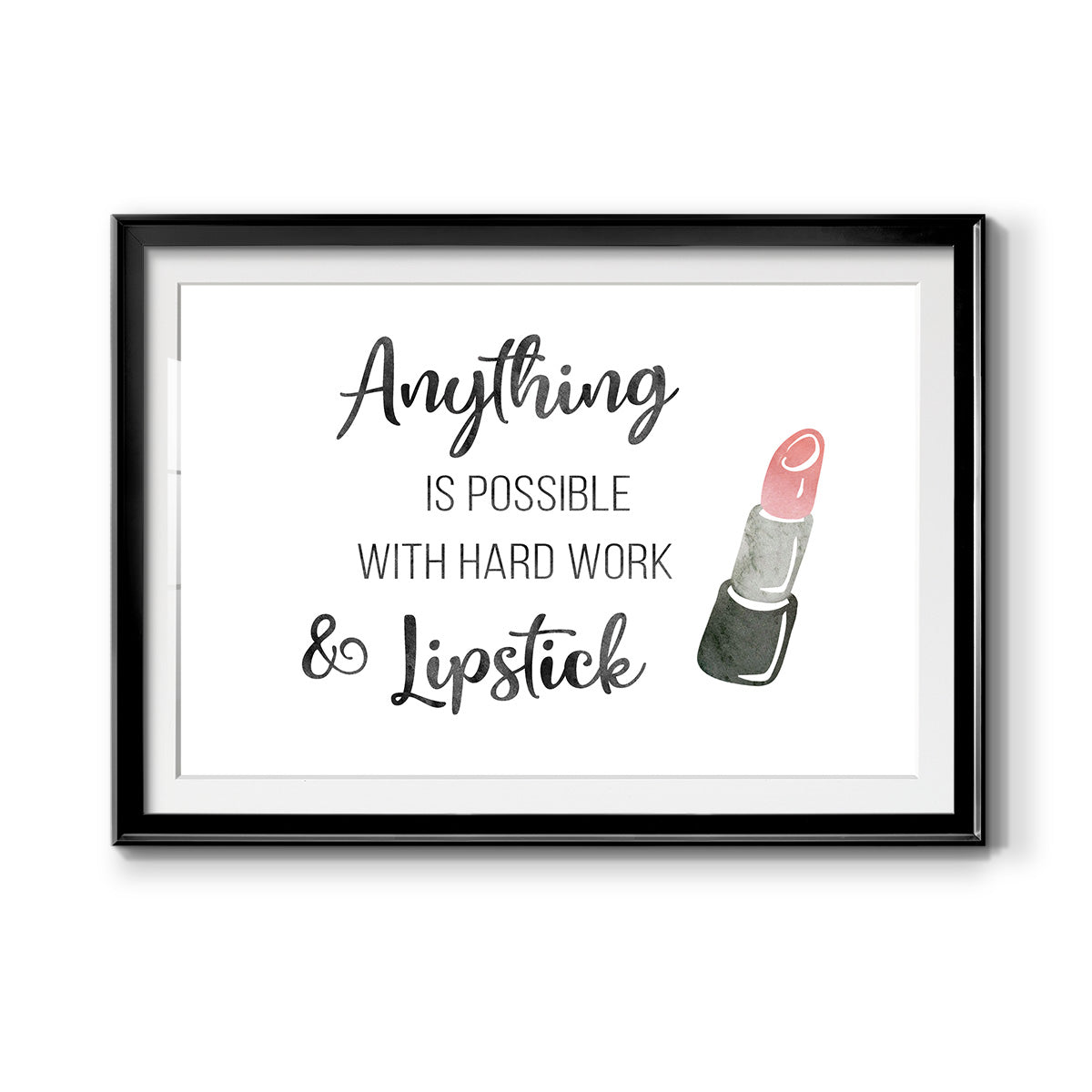 Hard Work and Lipstick - Modern Framed Art Print