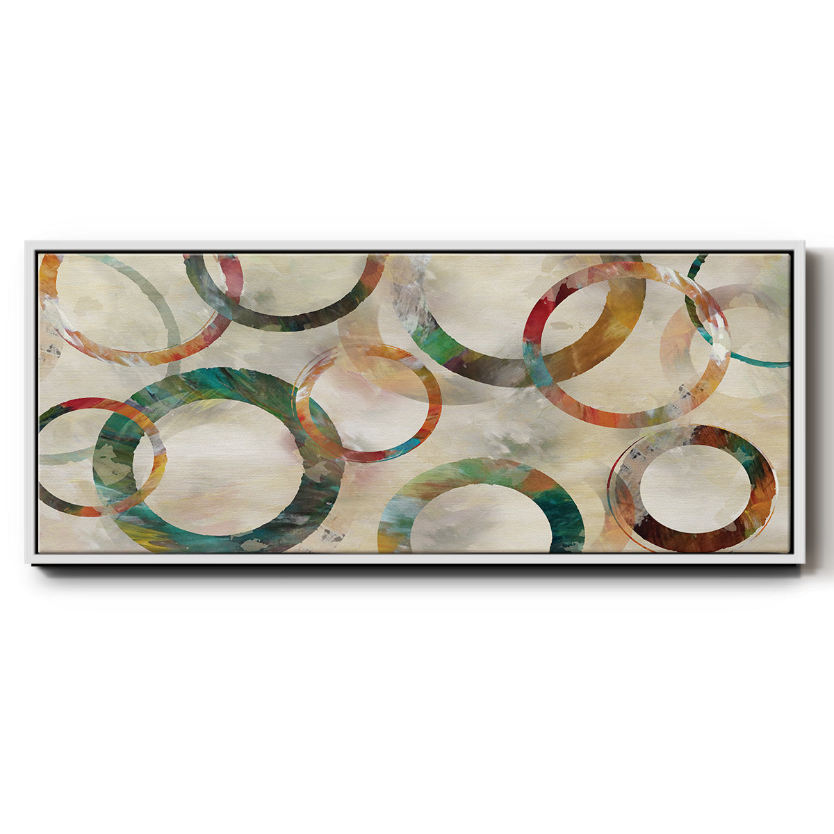 Rings Galore - Floater Framed Canvas Print